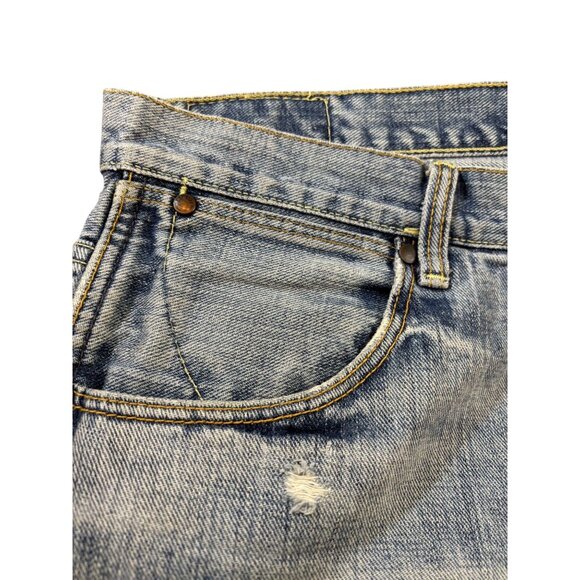 American Eagle Mens Bootcut Distressed Jeans Blue Denim Medium Wash - 33/30 - Picture 3 of 6